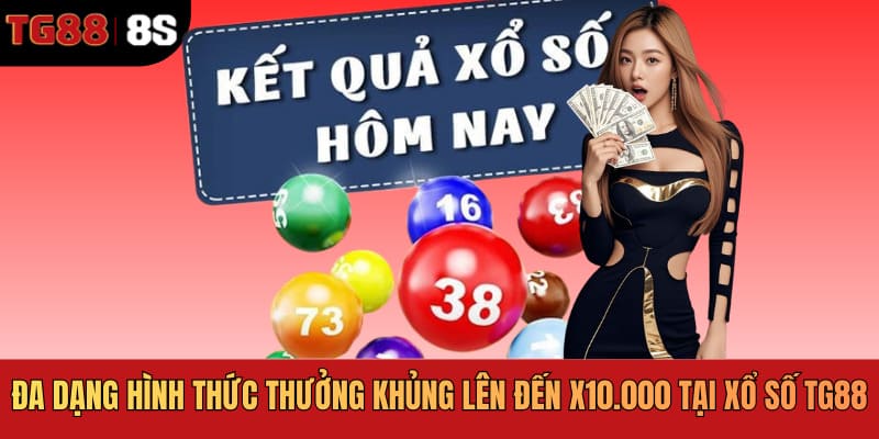 Đa dạng hình thức thưởng khủng lên đến x10.000 tại xổ số TG88